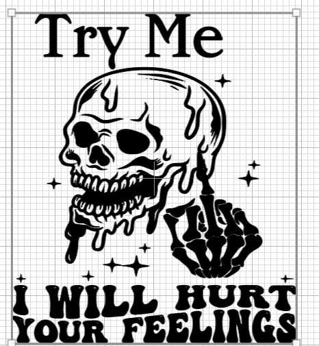 Try me I will hurt your feeling car decal