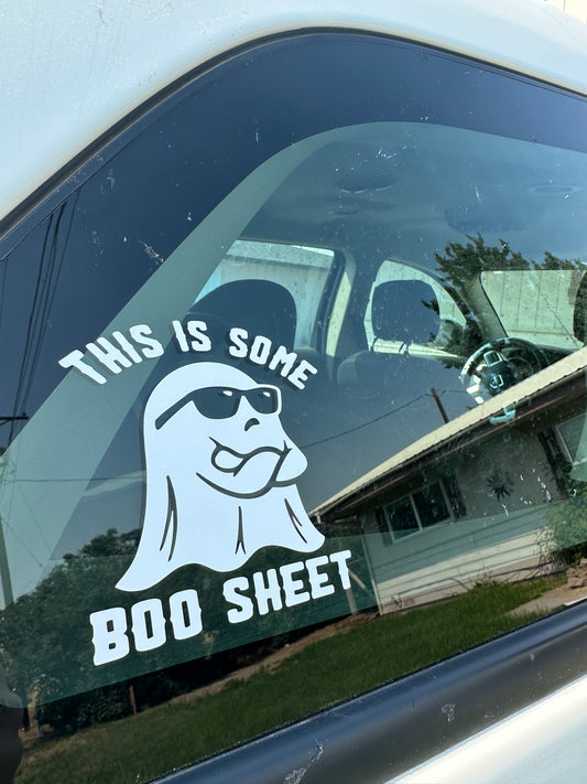 This is boo sheet car decal