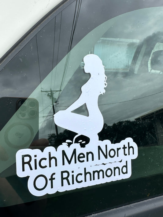 Piss on the rich men north of Richmond car decal