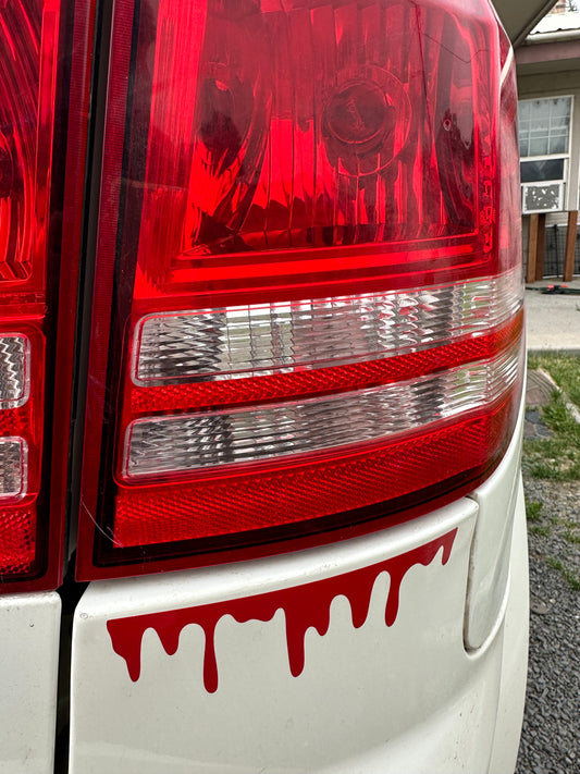 Dripping blood car decal 2 pack
