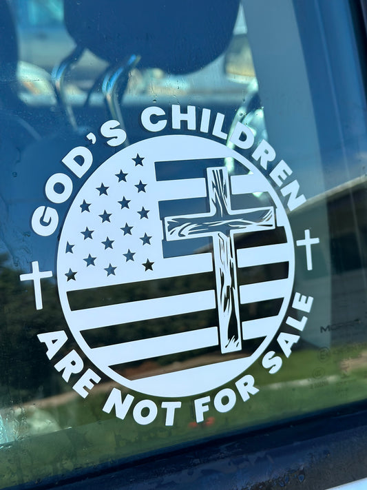 Gods children are not for sale car decal