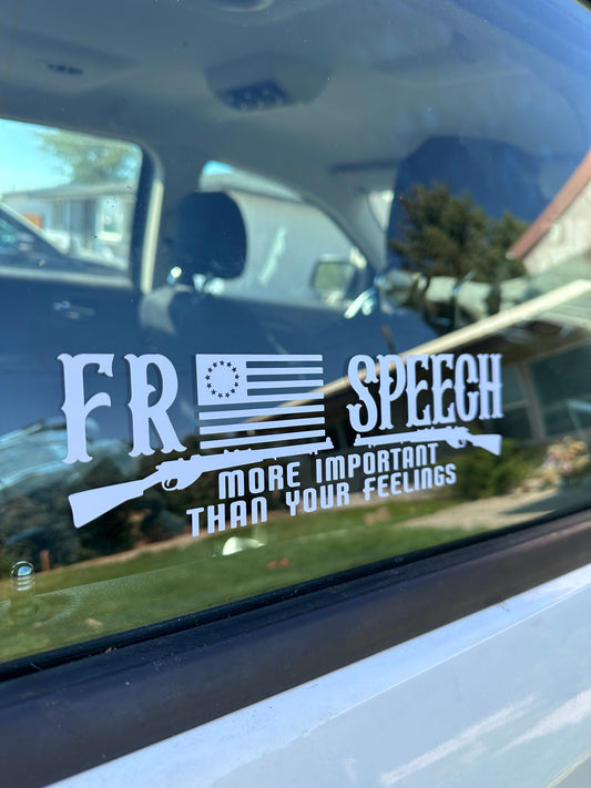 Free speech, car decal