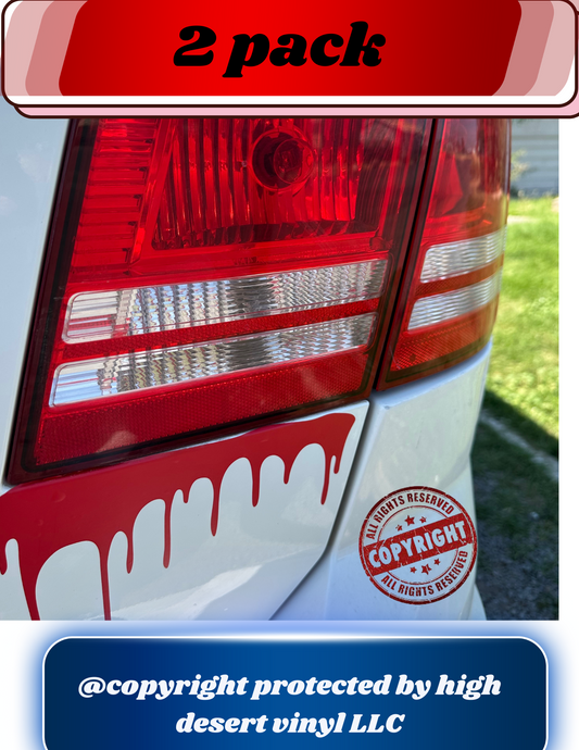 Dripping blood car decal 2 pack
