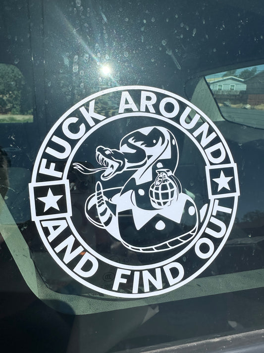 Fuck around and find out car decal