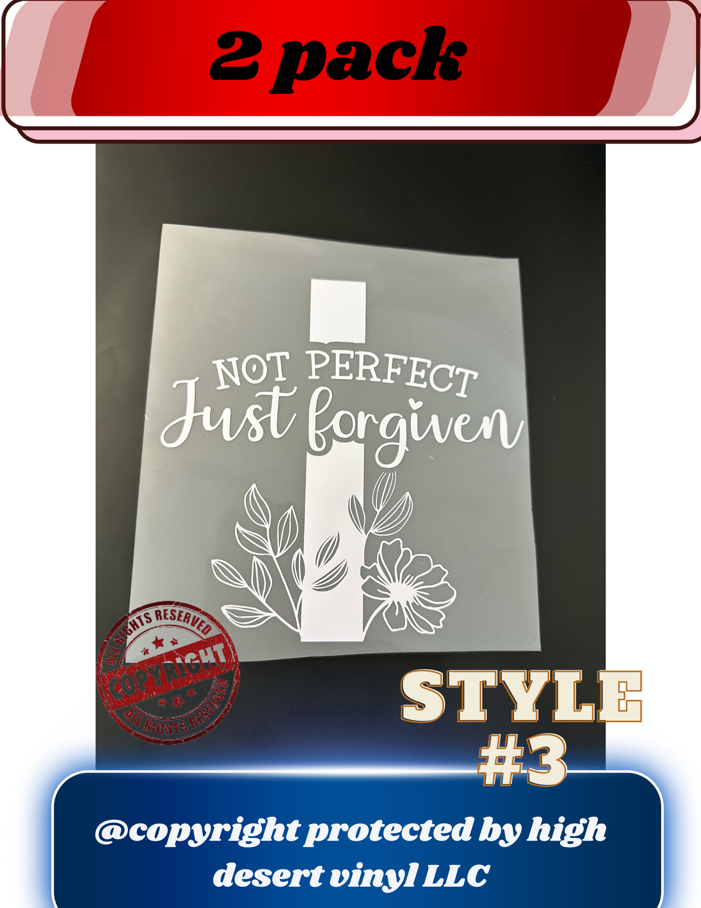 Not perfect just forgiven car decal