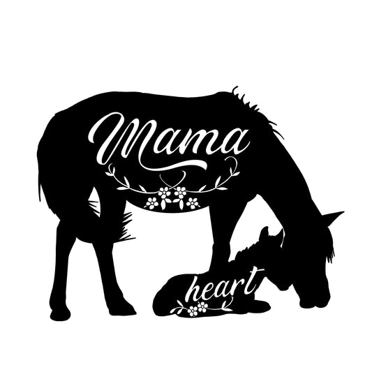 Horse mama and heart car  Decal