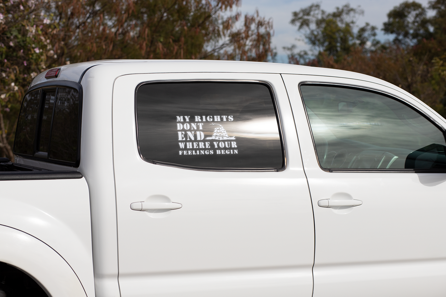 My rights don’t end where your feelings begin window decal