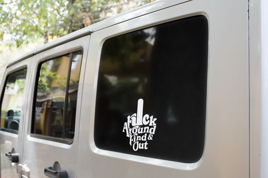 finger fuck around and find out  car decal