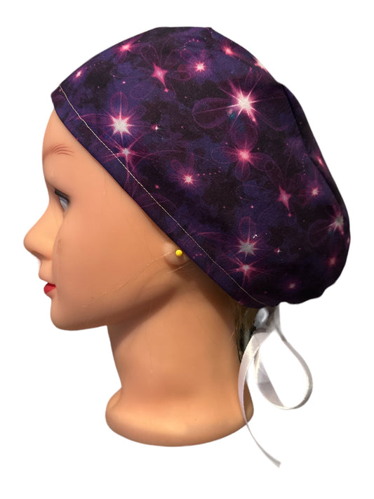 Galaxy purple adjustable scrub cap