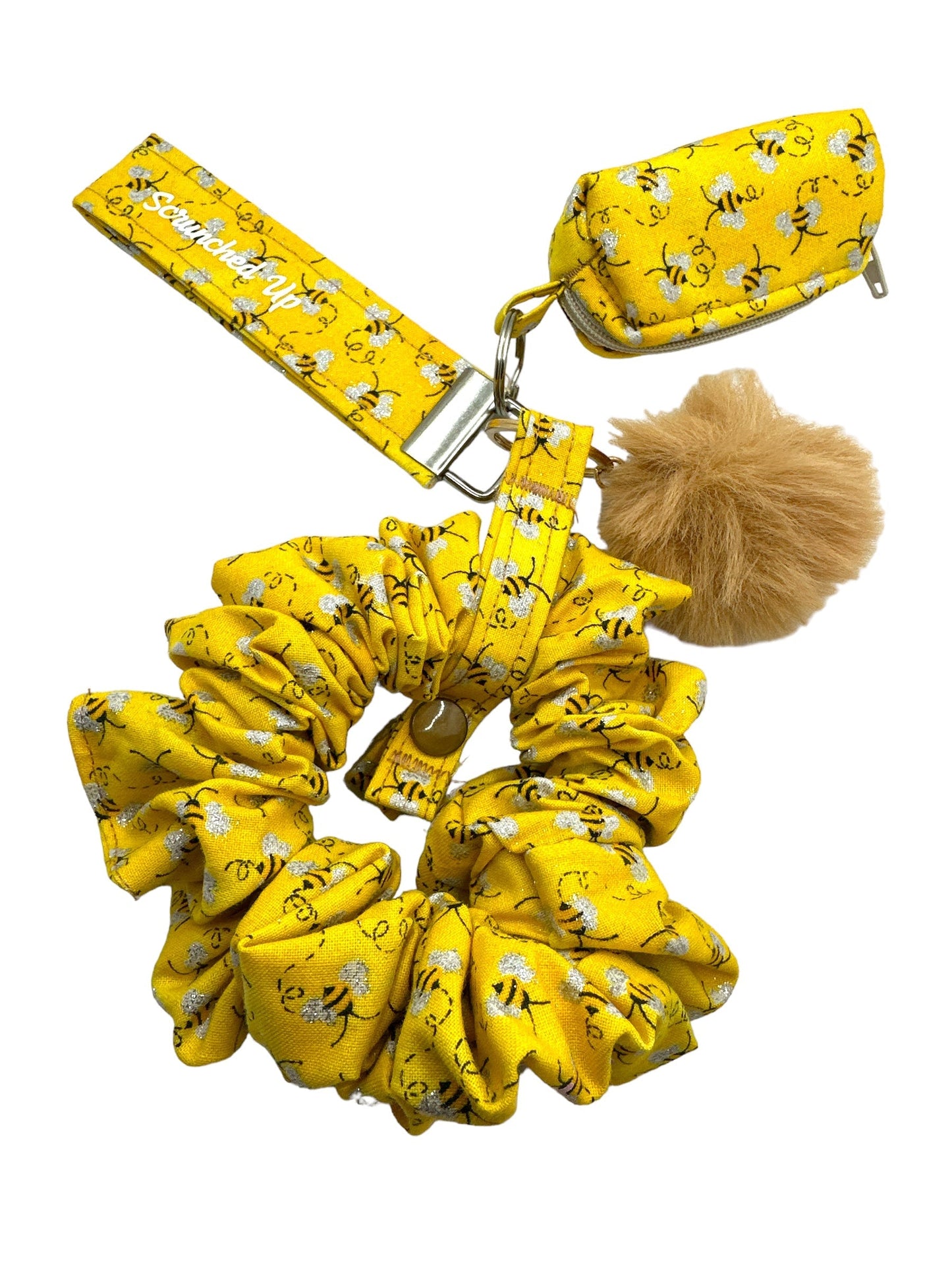 Bees keychain with detachable scrunchie