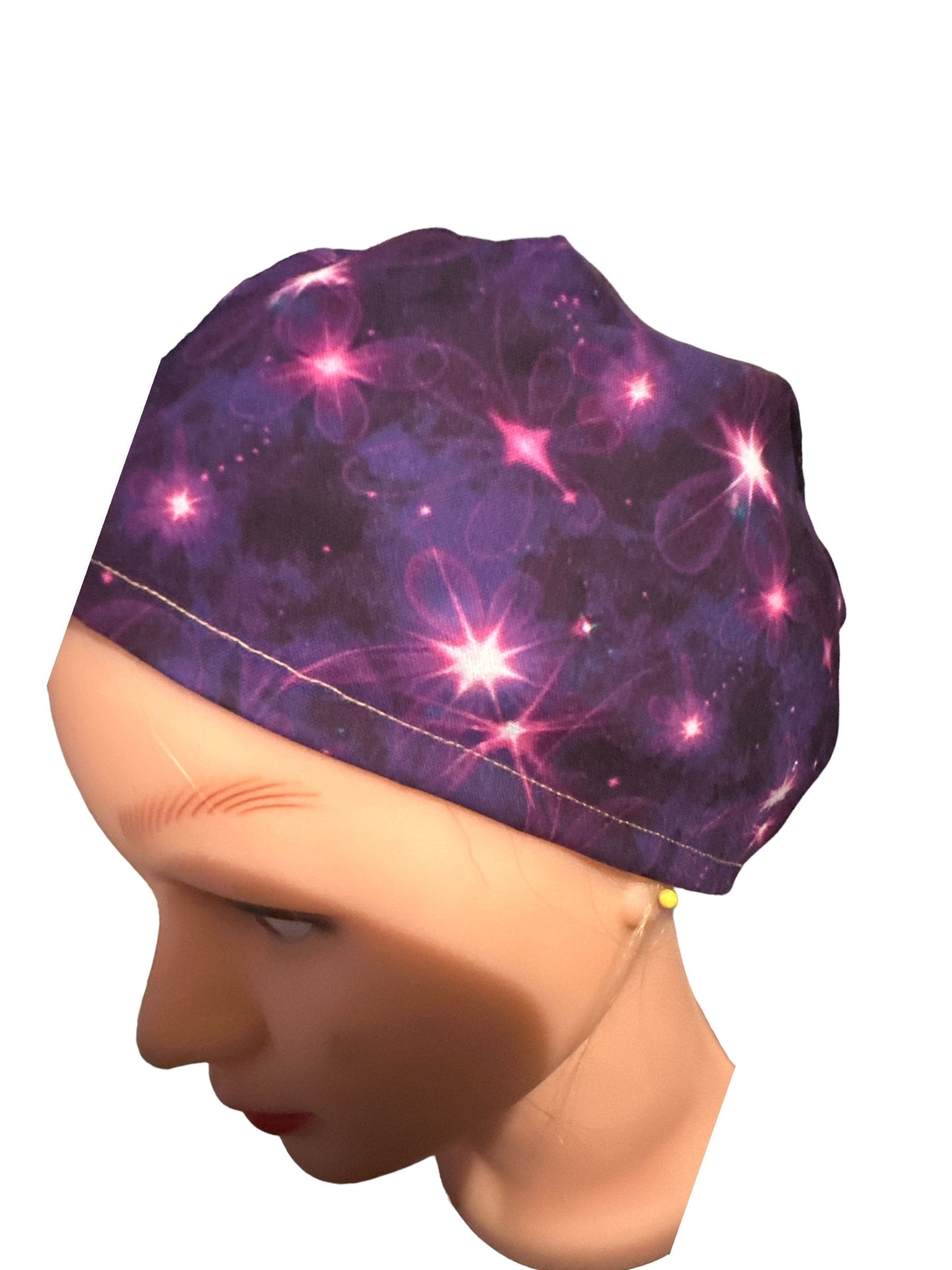 Galaxy purple adjustable scrub cap