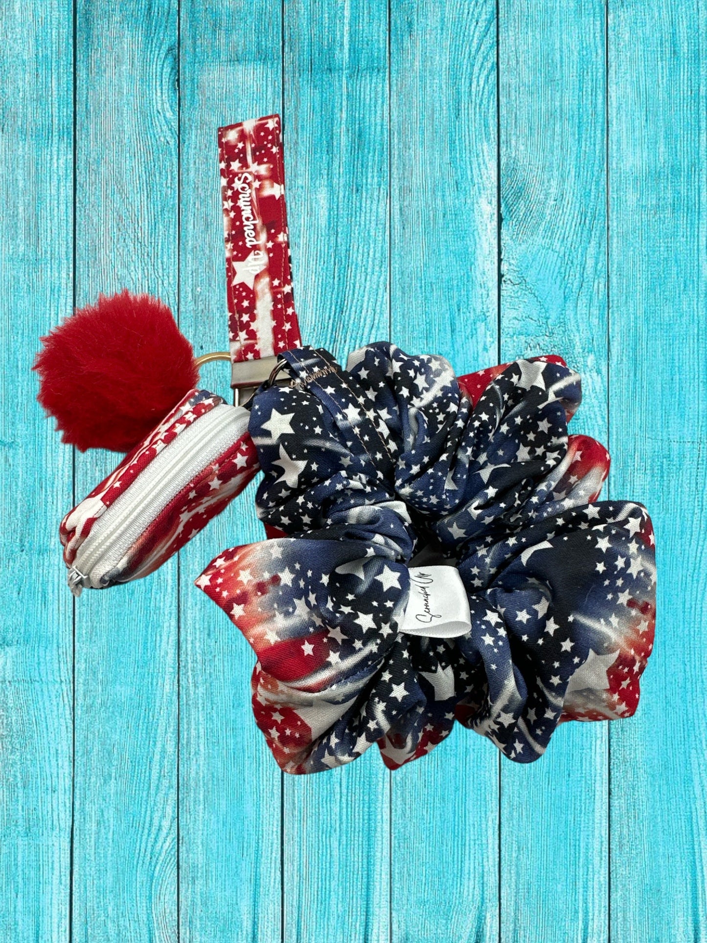Independents keychain with detachable scrunchie