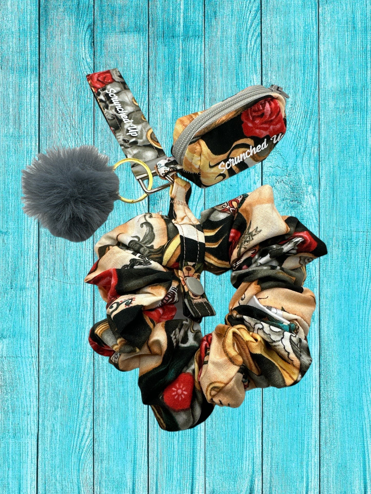 Wild and free keychain with detachable scrunchie